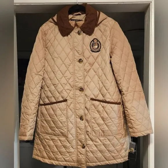 Lauren Ralph Embroidered Quilted Hooded Jacket Size:XL  NWT - Picture 3 of 11
